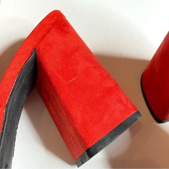 Women Christian Siriano Vibrant Dark Orange shoes Textile TopSolid Heel US8 EU39 - Picture 10 of 12